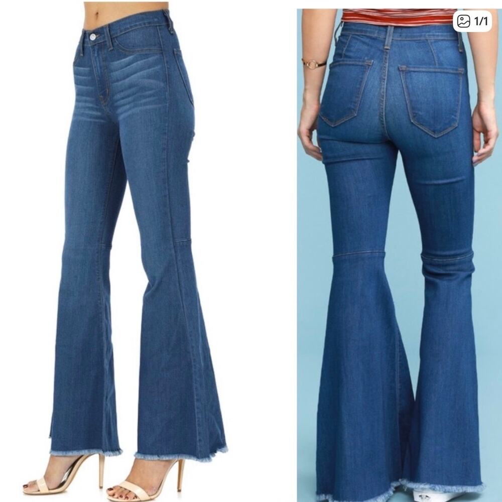 Judy Blue High Rise Super Flare Bell Jeans Dark‎ Wash 5/27 boho hippie